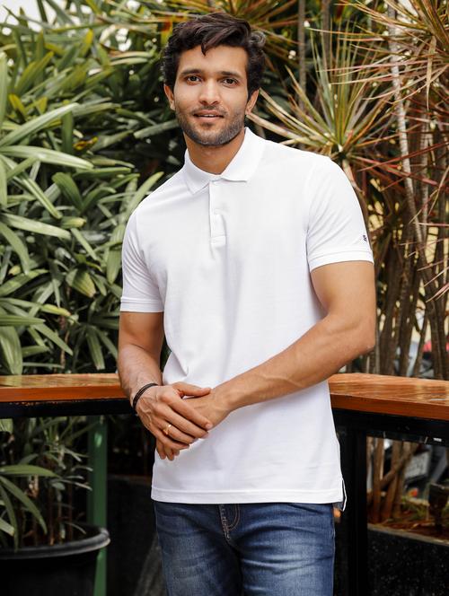 men solid short sleeves polo t-shirt - 21563330 -  Standard Image - 0