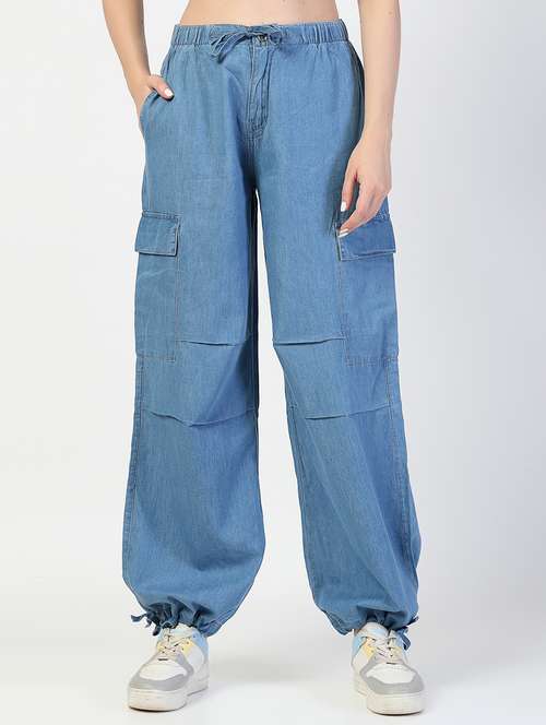 women solid regular fit cargo - 21563486 - Standard Image - 0