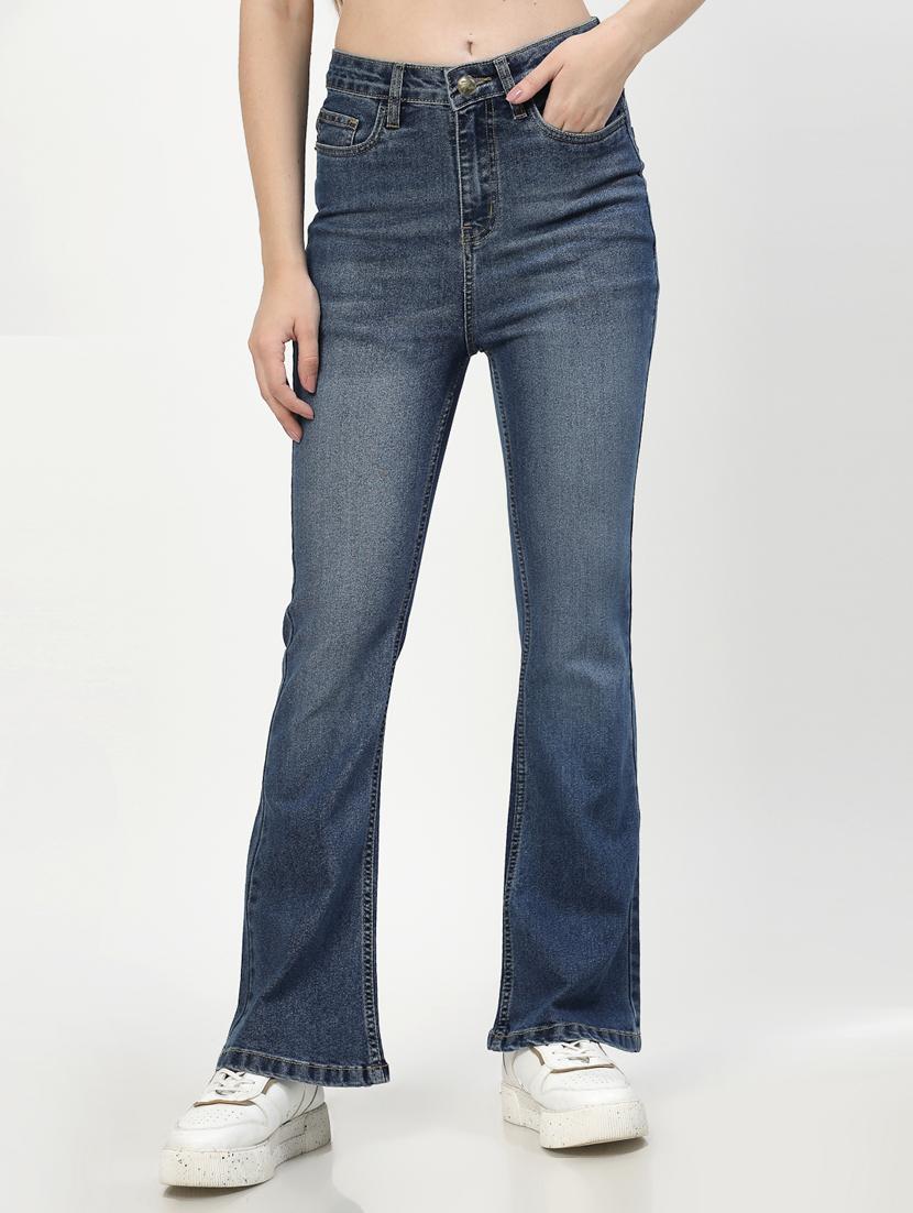 women blue plain bootcut jean - 21563490 - Zoom Image - 0