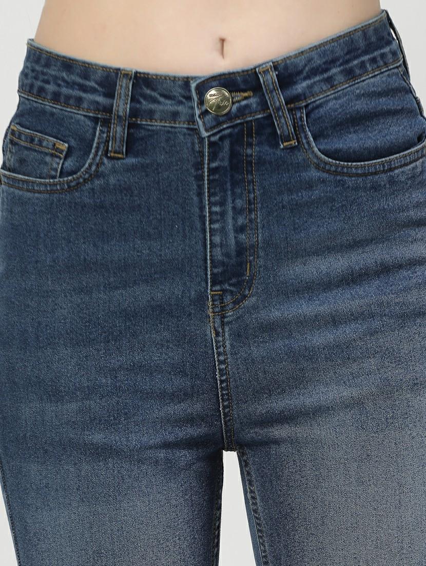 women blue plain bootcut jean - 21563490 - Standard Image - 5