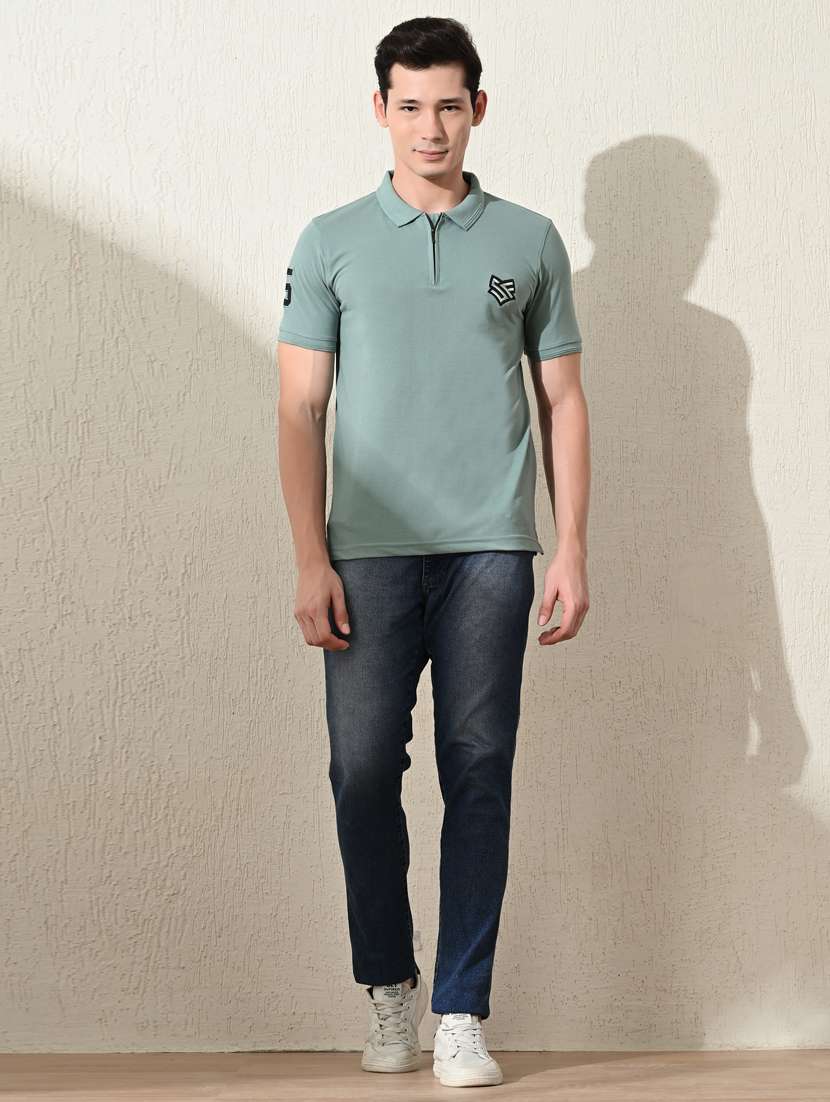 Men Short Sleeves Plain Polo T-shirt - 21563492 -  Standard Image - 3