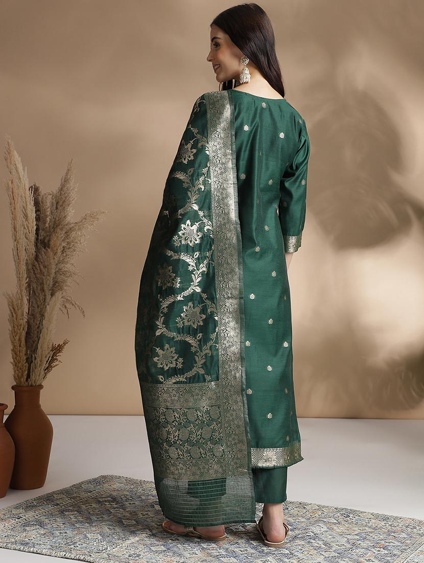 women self design three quarter sleeve suit set - 21563726 - Standard Image - 3