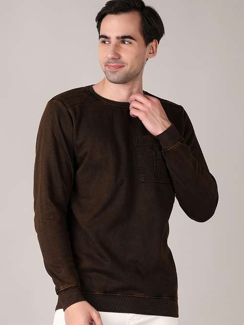 men solid long sleeve regular fit sweatshirt - 21564098 -  Standard Image - 0