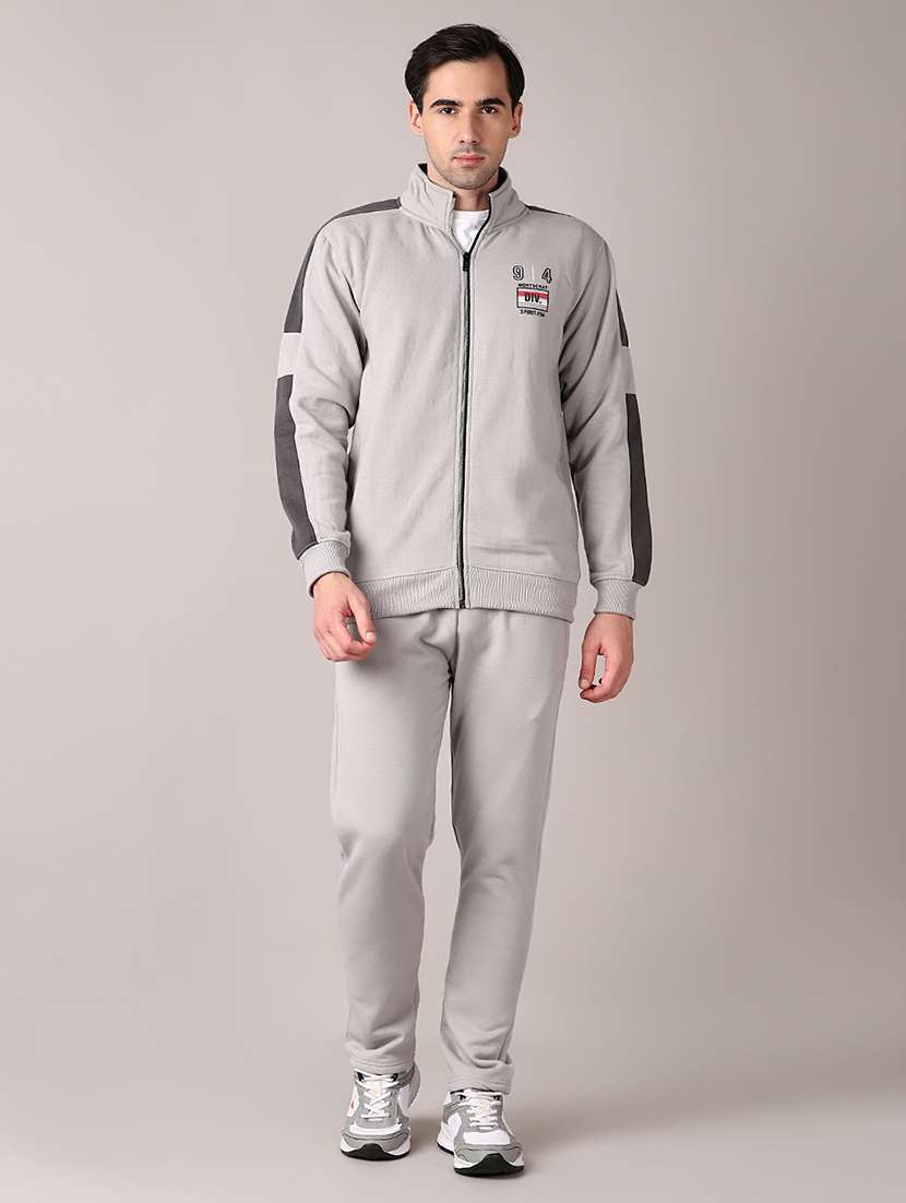 men color block full length track suit
