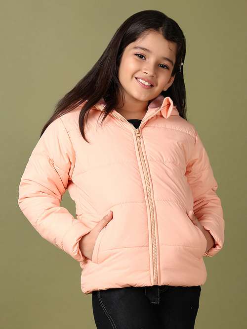 girls solid long sleeve quilted jacket - 21564120 -  Standard Image - 0
