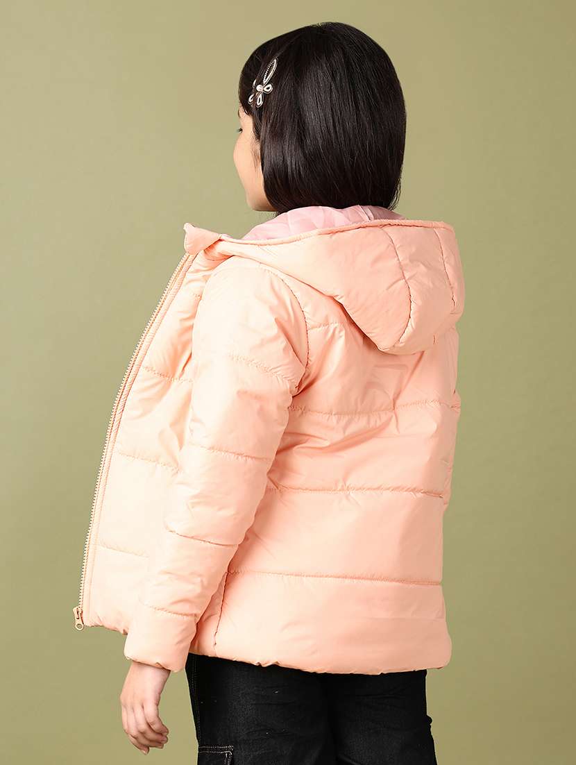 girls solid long sleeve quilted jacket - 21564120 -  Standard Image - 3