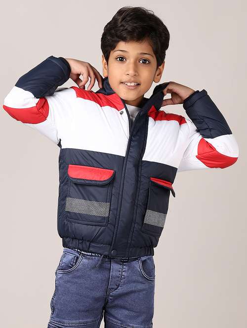 boys color block long sleeve hooded bomber jacket - 21564134 -  Standard Image - 0