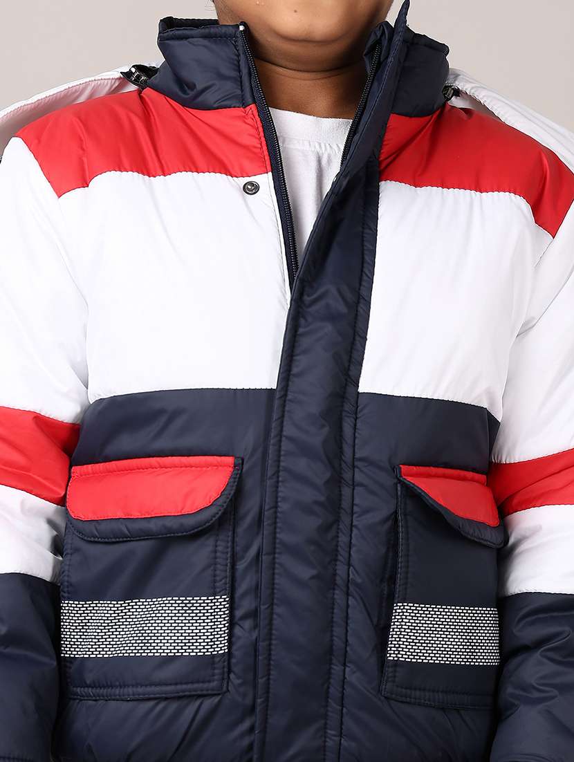 boys color block long sleeve hooded bomber jacket - 21564134 -  Standard Image - 5