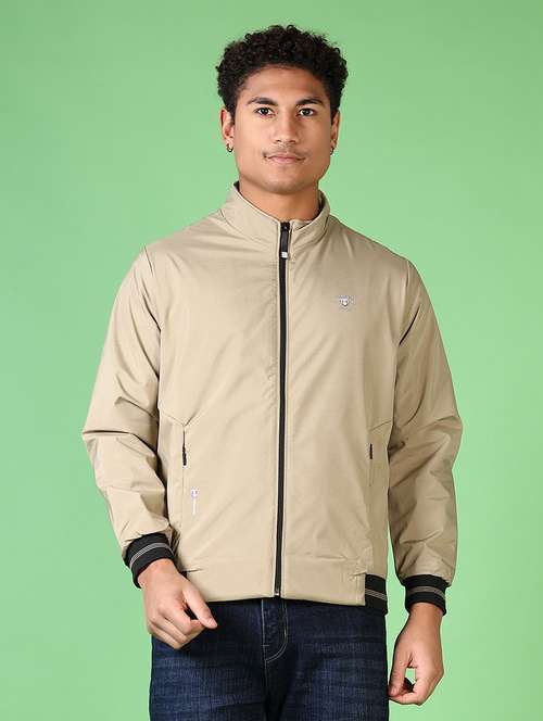 men long sleeves solid bomber jacket - 21564144 -  Standard Image - 0