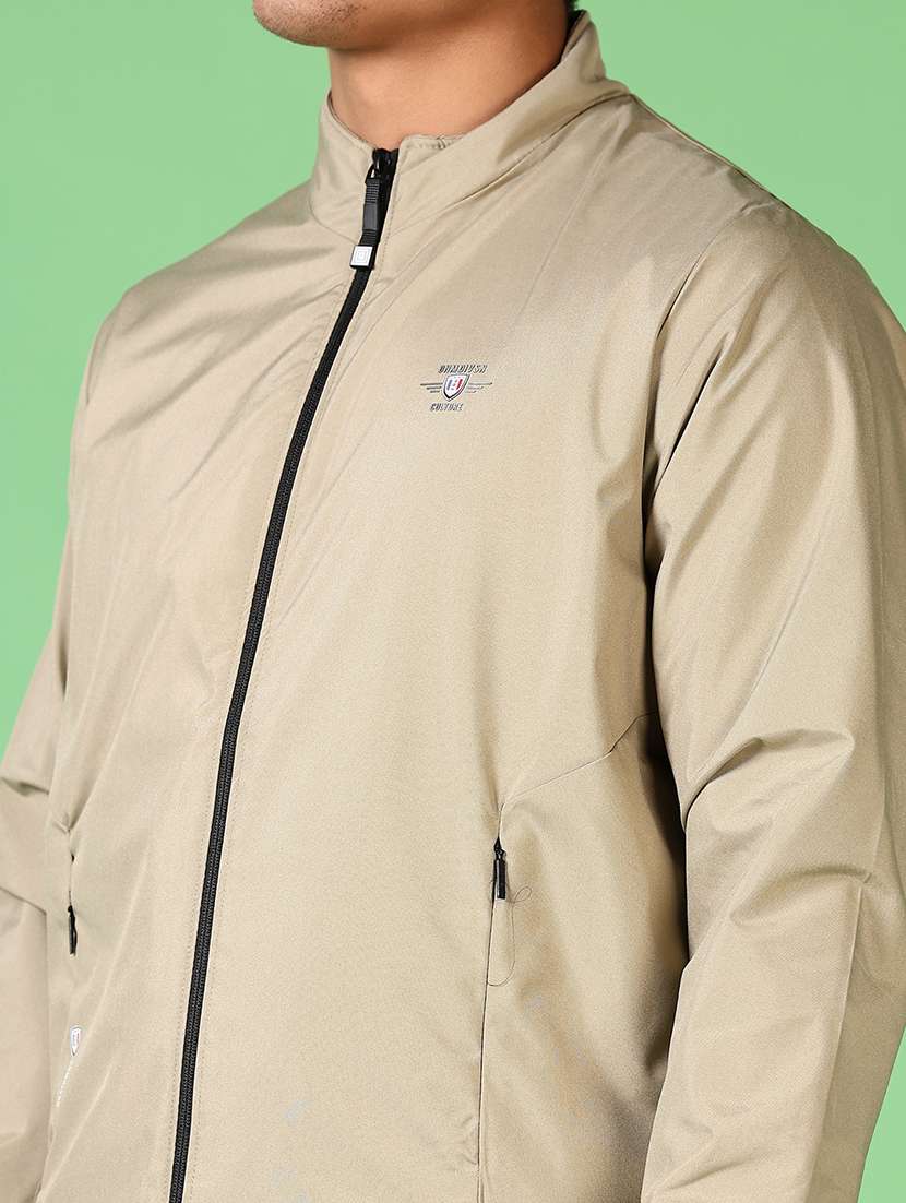 men long sleeves solid bomber jacket - 21564144 -  Standard Image - 5