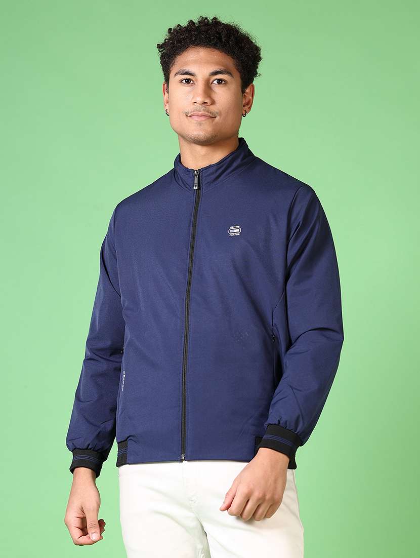 men long sleeves solid bomber jacket