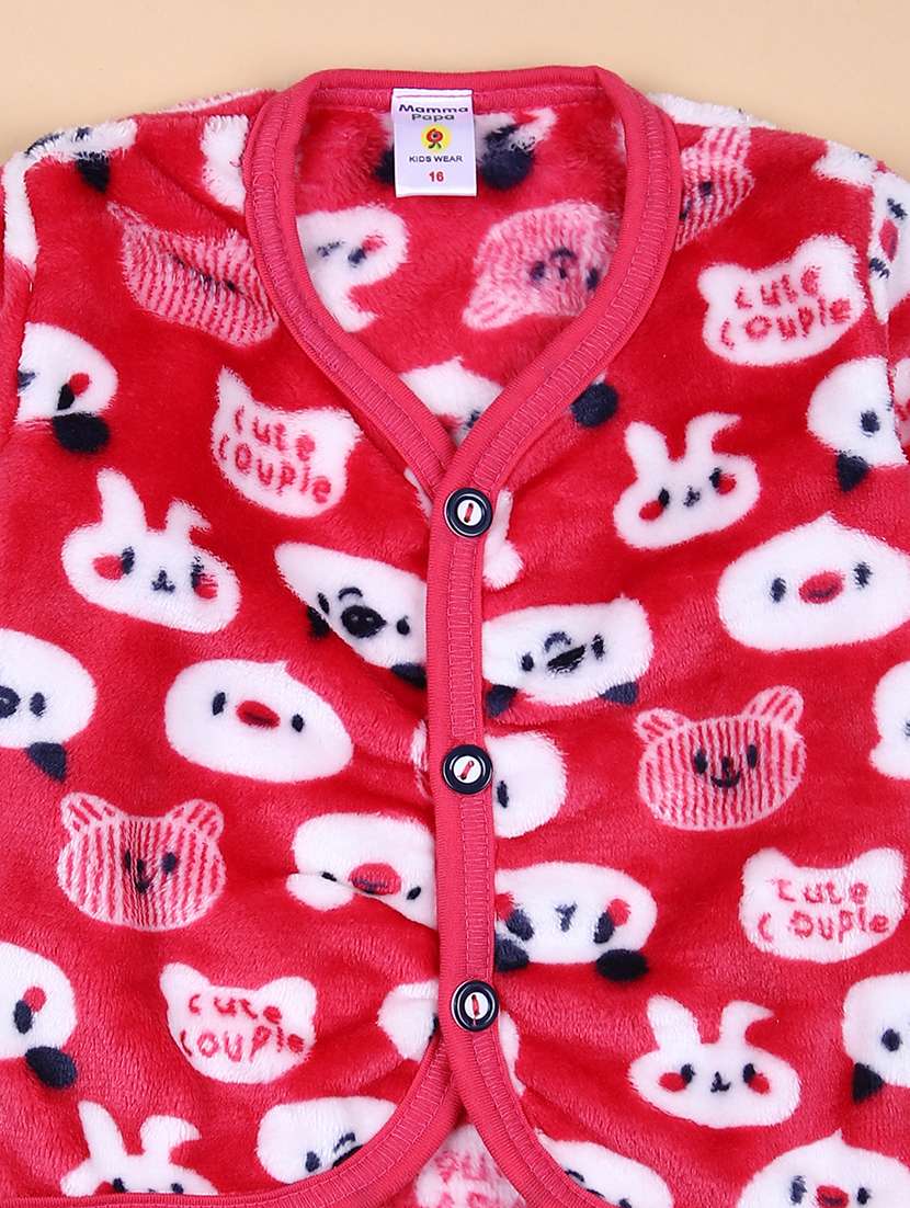 kids printed fleece full length twin set - 21564176 -  Standard Image - 3