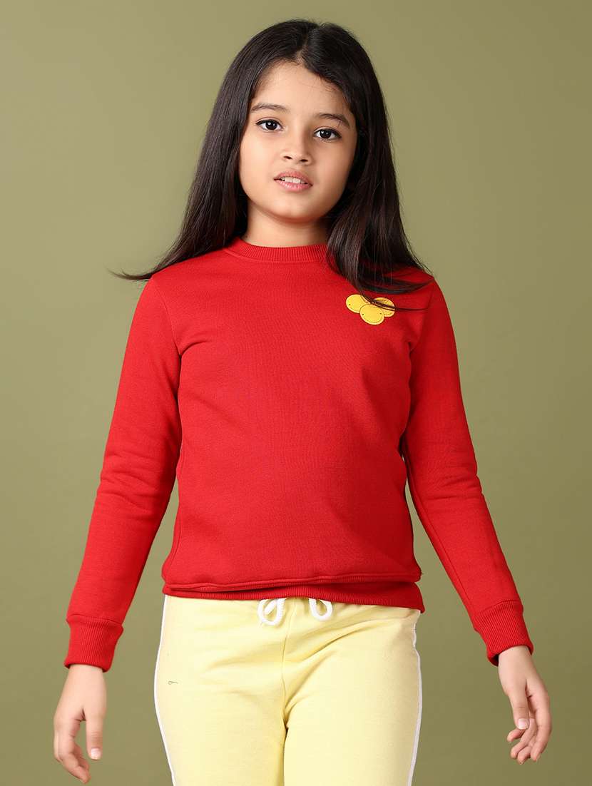 girls front & back print long sleeve sweatshirt