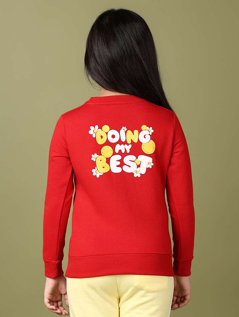 girls front & back print long sleeve sweatshirt - 21564851 -  Standard Image - 3