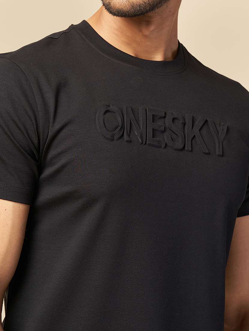 men round neck typographic short sleeve t-shirt - 21565145 - Standard Image - 3