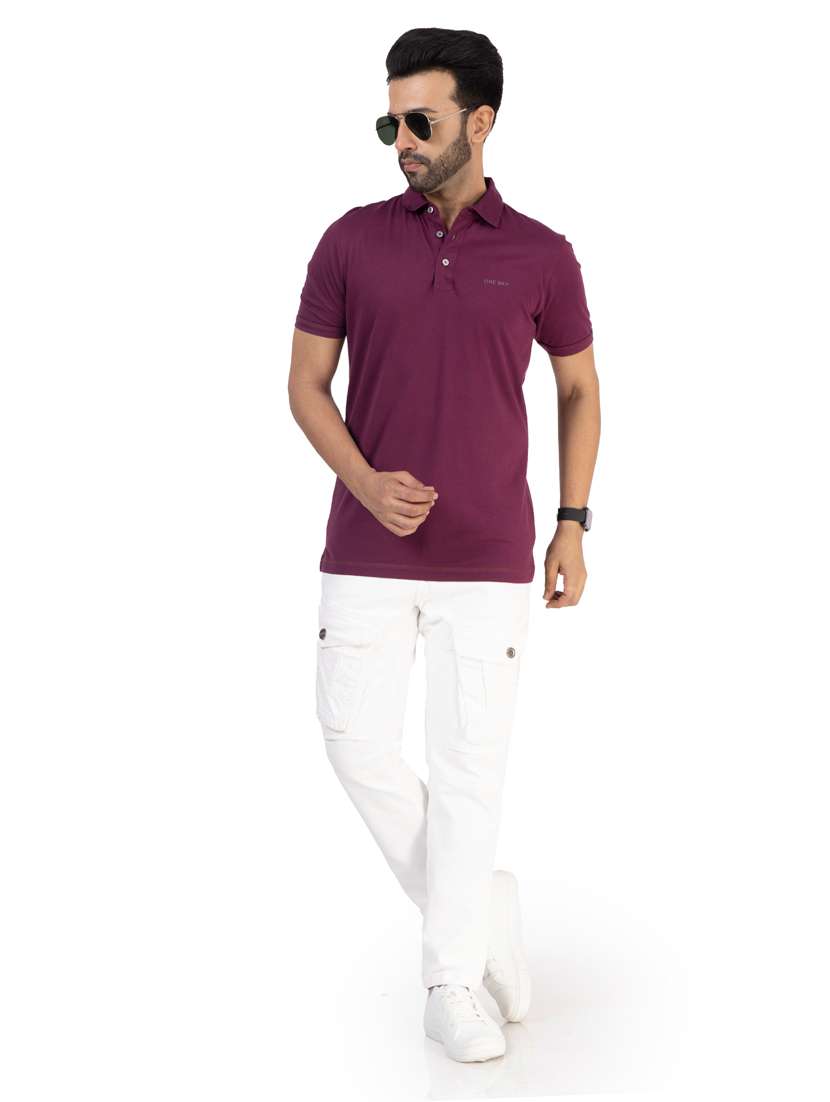 men solid short sleeves polo t-shirt - 21565163 -  Standard Image - 3