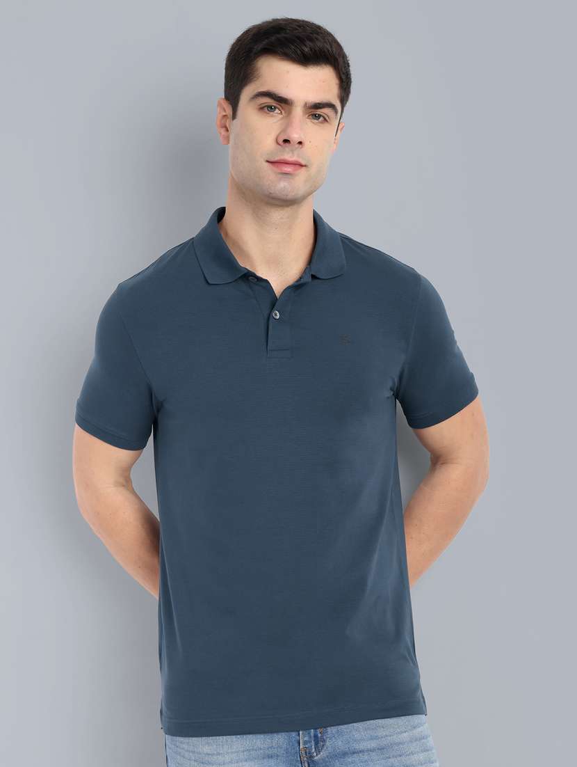 men solid short sleeves polo t-shirt - 21565172 - Zoom Image - 0