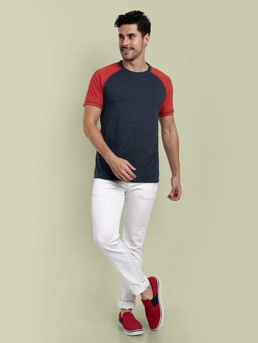 men round neck color block t-shirt - 21565184 - Standard Image - 3