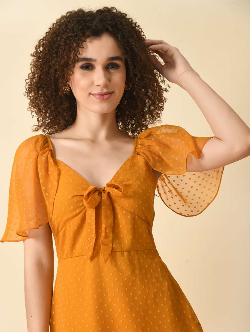 women dobby self design a-line dress - 21565272 -  Standard Image - 5