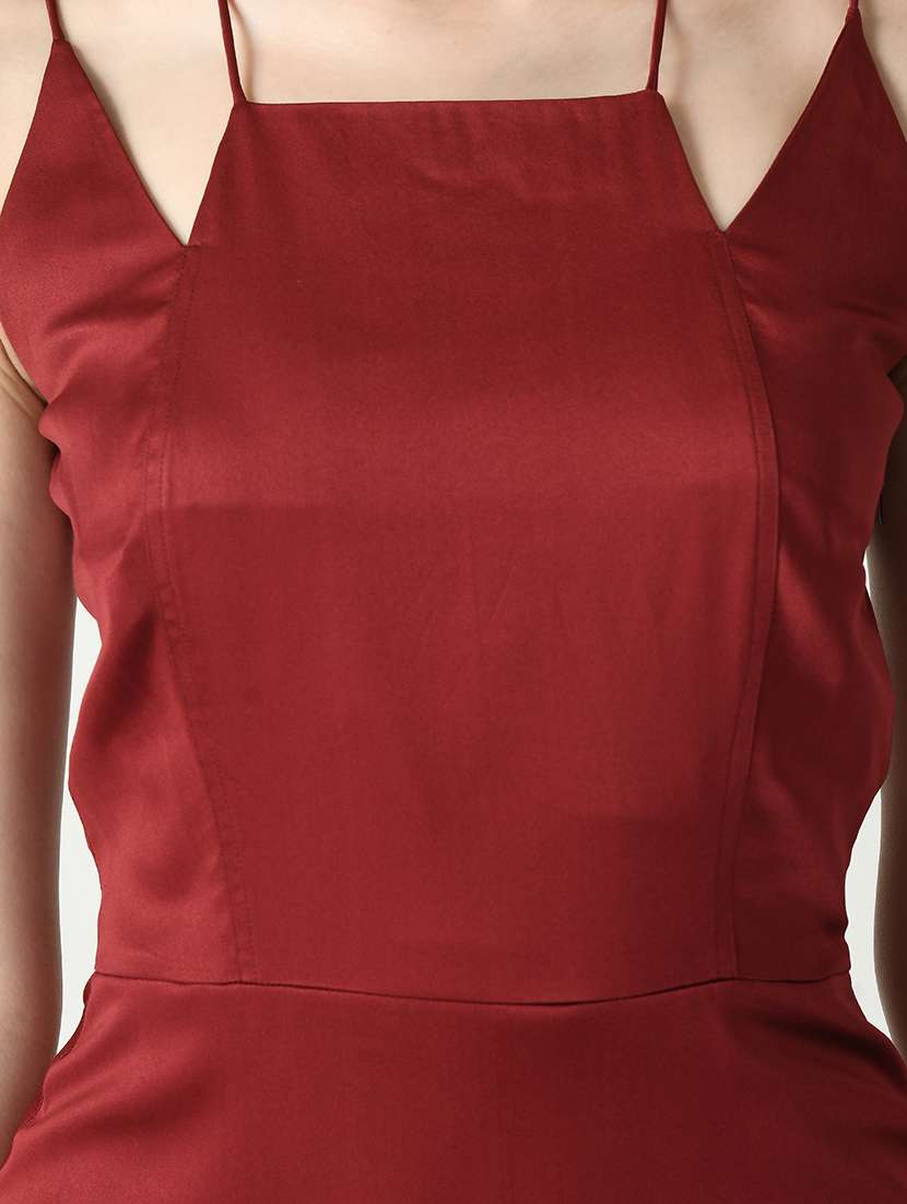 women maroon solid bodycon dress - 21565310 -  Standard Image - 5