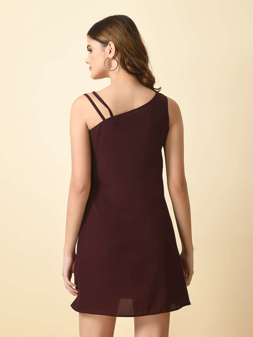 women sleeveless solid a-line dress - 21565406 -  Standard Image - 5