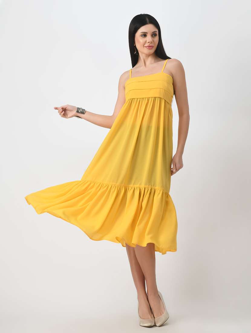 women sleeveless solid tiered dress - 21565419 - Standard Image - 3