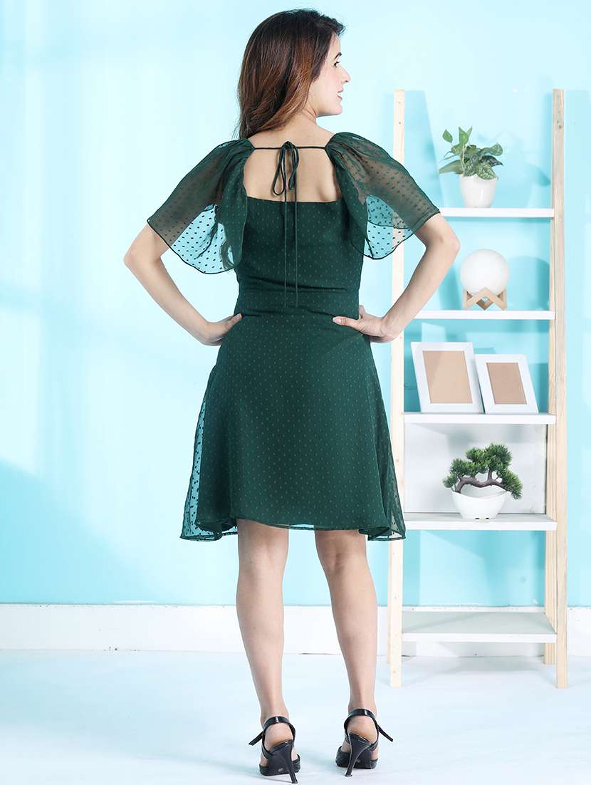 women dobby self design a-line dress - 21565432 -  Standard Image - 3