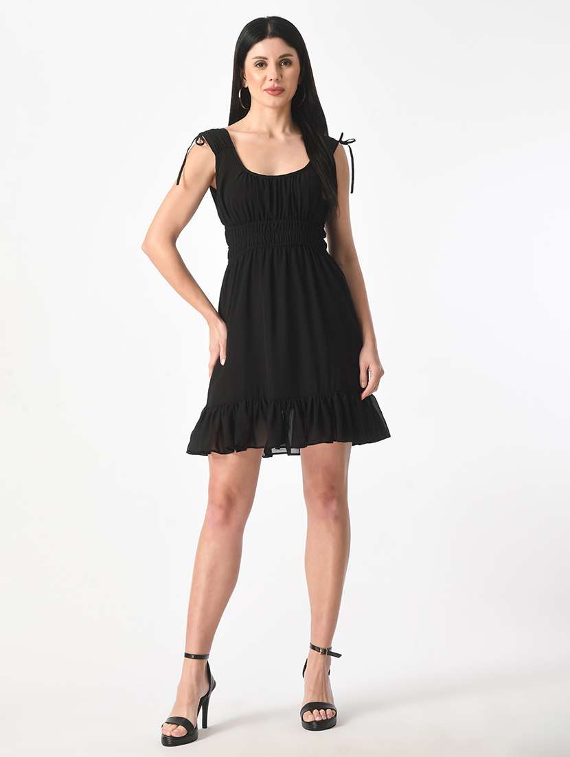 women solid sleeveless tiered dress - 21565491 - Zoom Image - 0