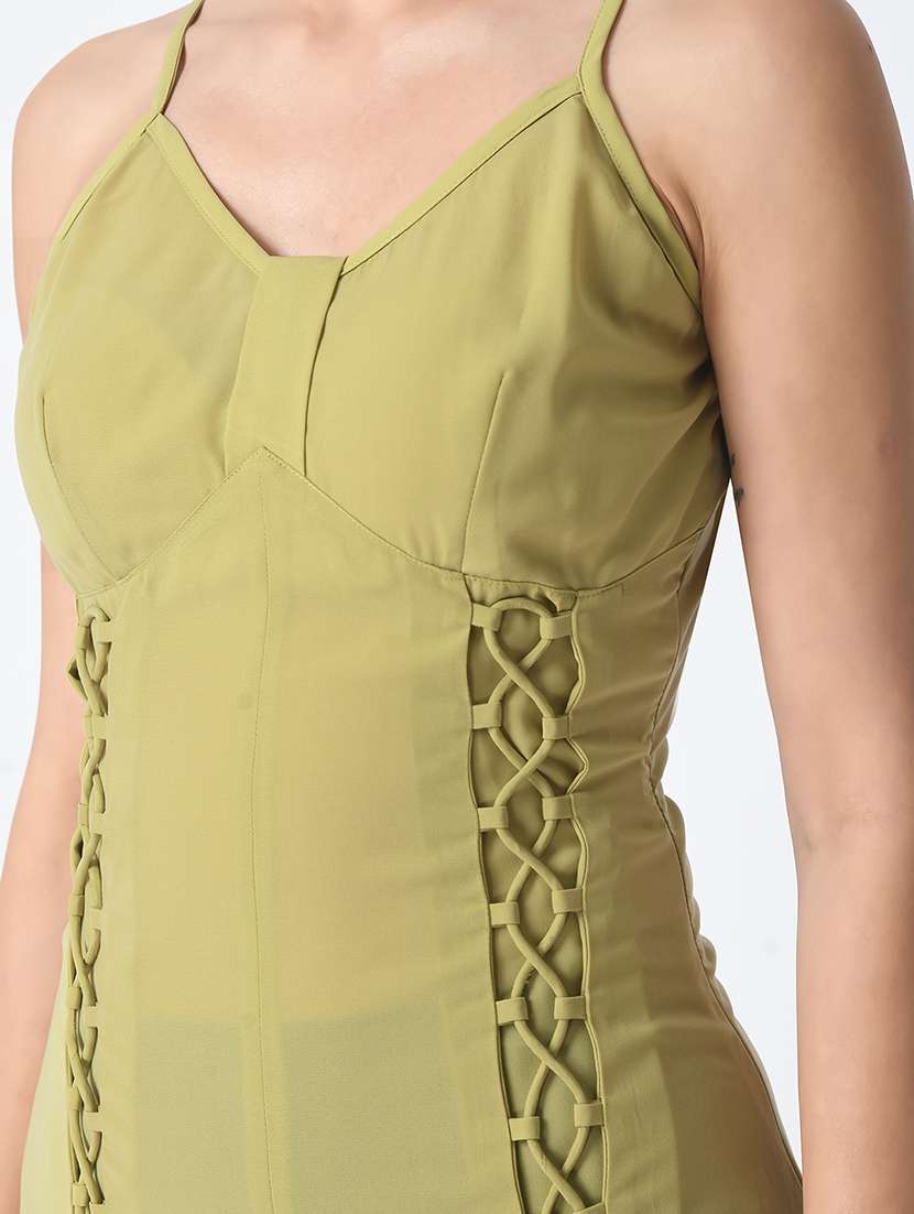 women green solid bodycon dress - 21565502 - Standard Image - 5