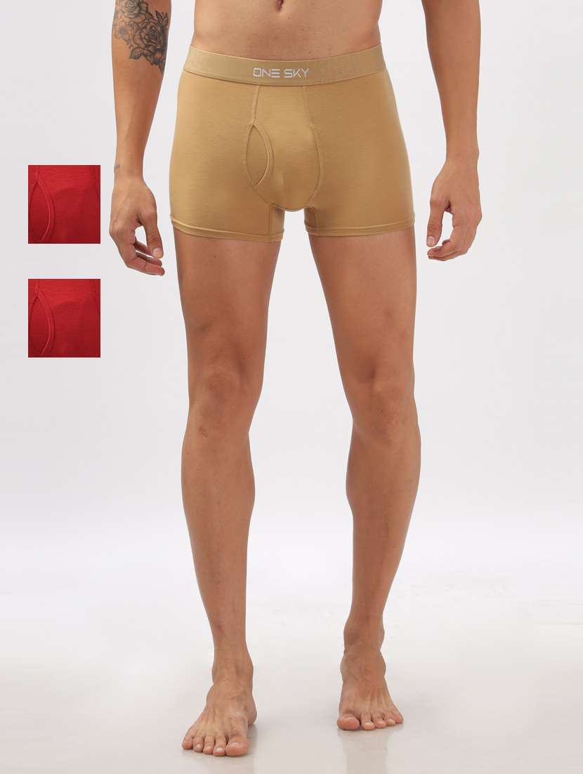 men pack of 3 solid trunks