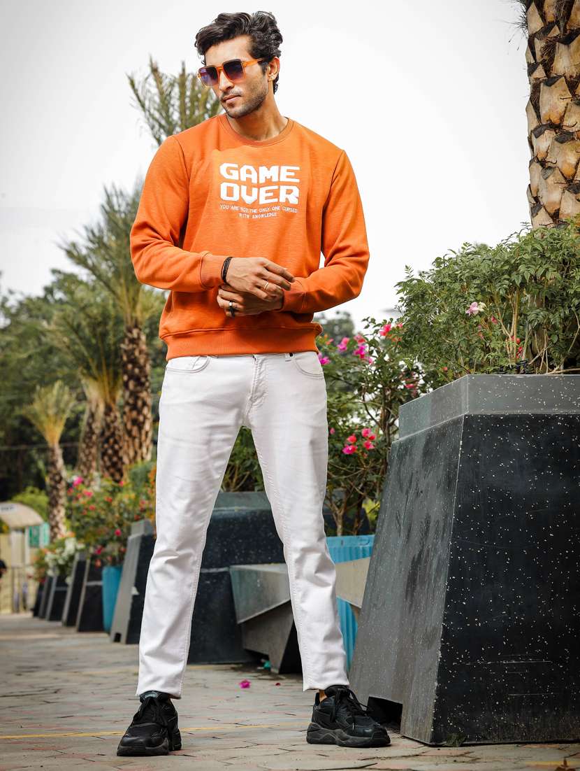 men round neck typographic sweatshirt - 21566936 -  Standard Image - 3