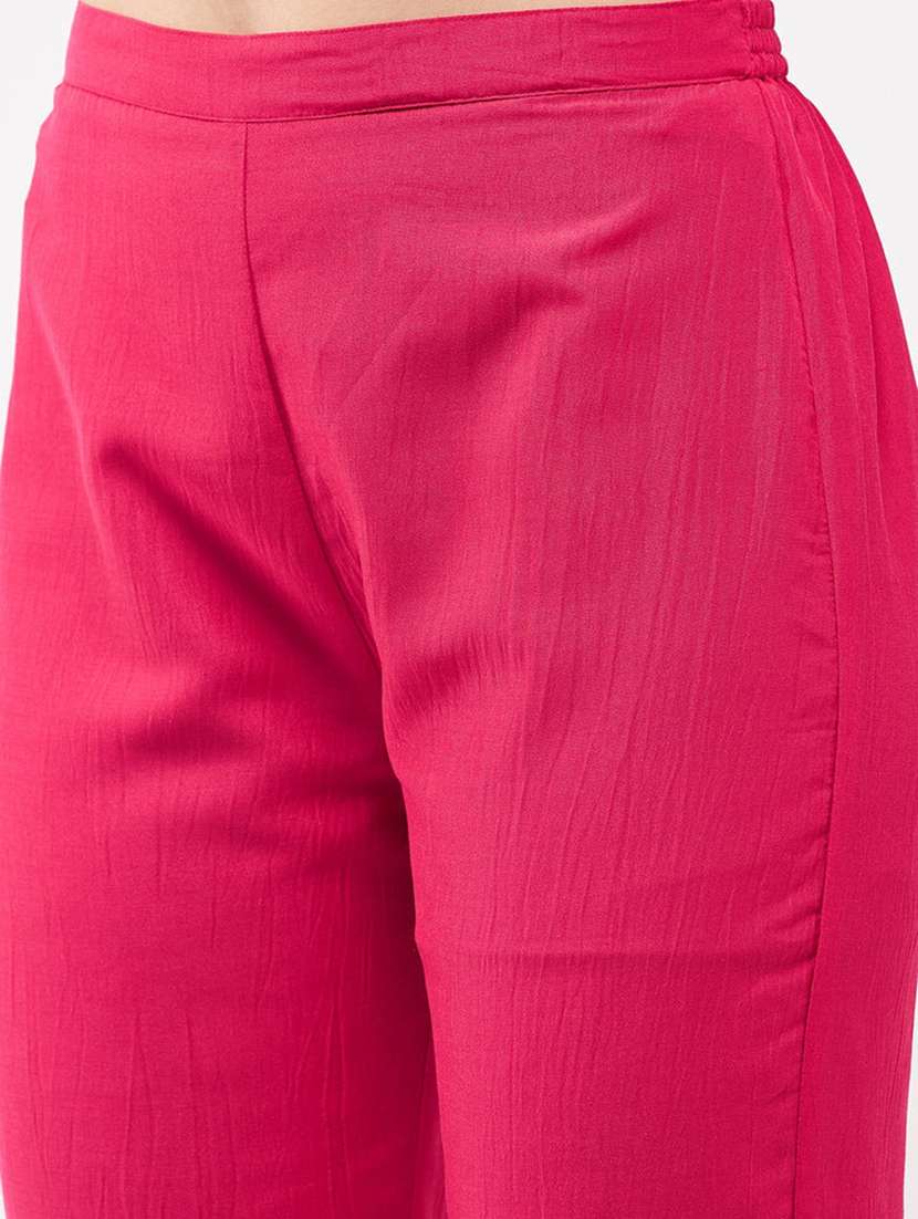 women pink mock neck kurta pant set - 21567197 -  Standard Image - 5