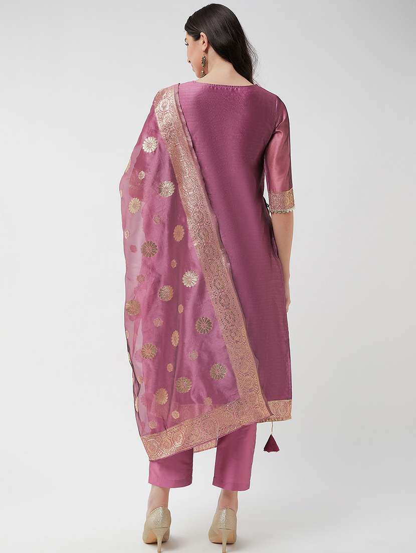 women self design kurta pant set with dupatta - 21567210 - Standard Image - 3