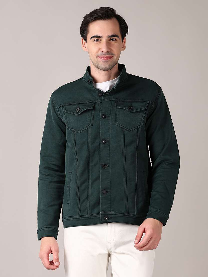 men solid long sleeve denim jacket - 21567287 -  Zoom Image - 0