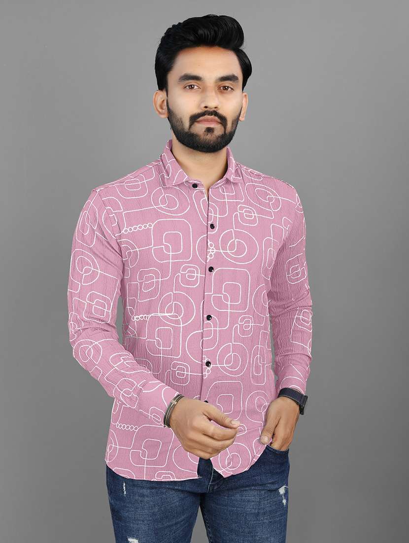 men abstract printed regular fit casual shirt - 21567302 -  Zoom Image - 0