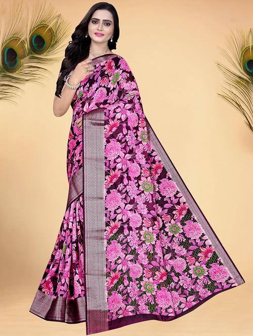women floral printed georgette saree - 21567533 - Standard Image - 0