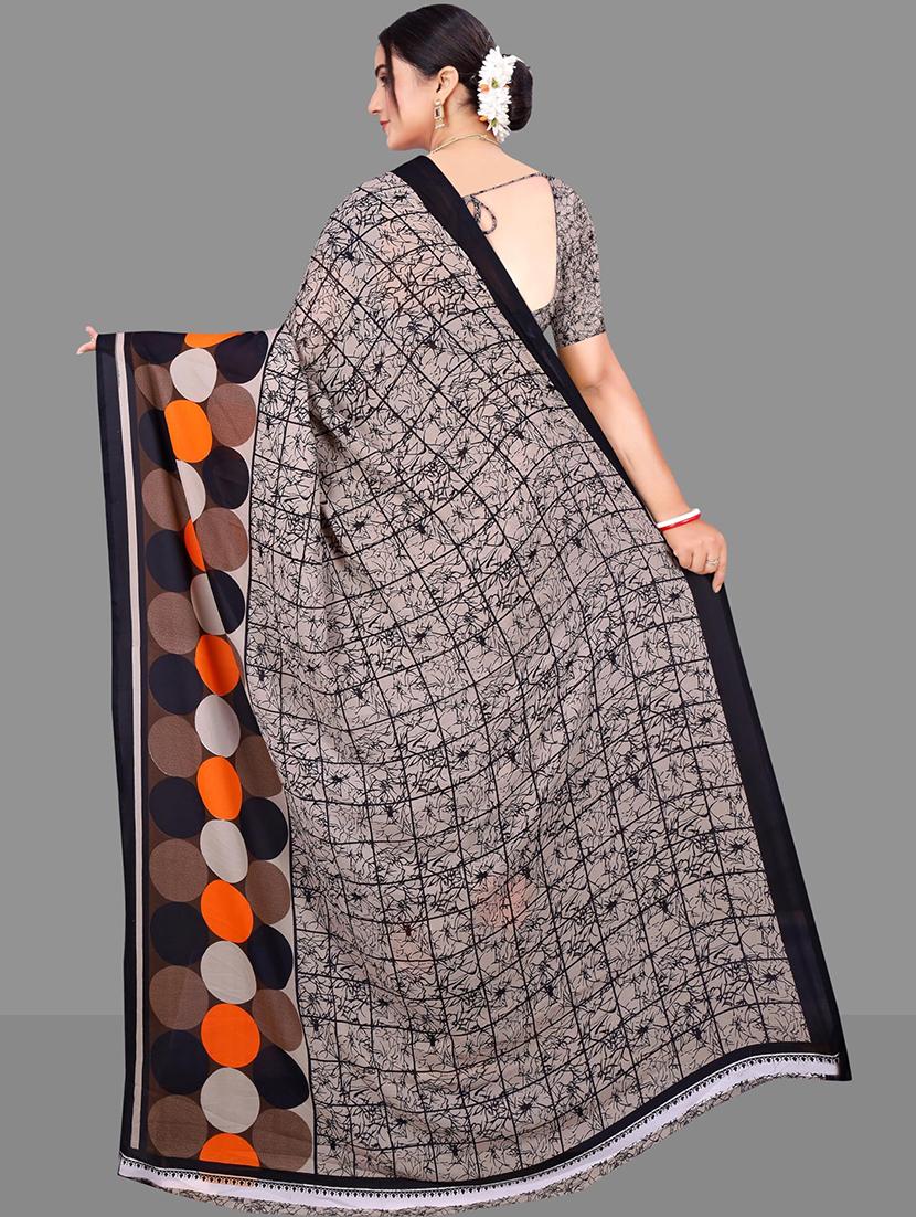 women black printed saree - 21567536 - Standard Image - 3
