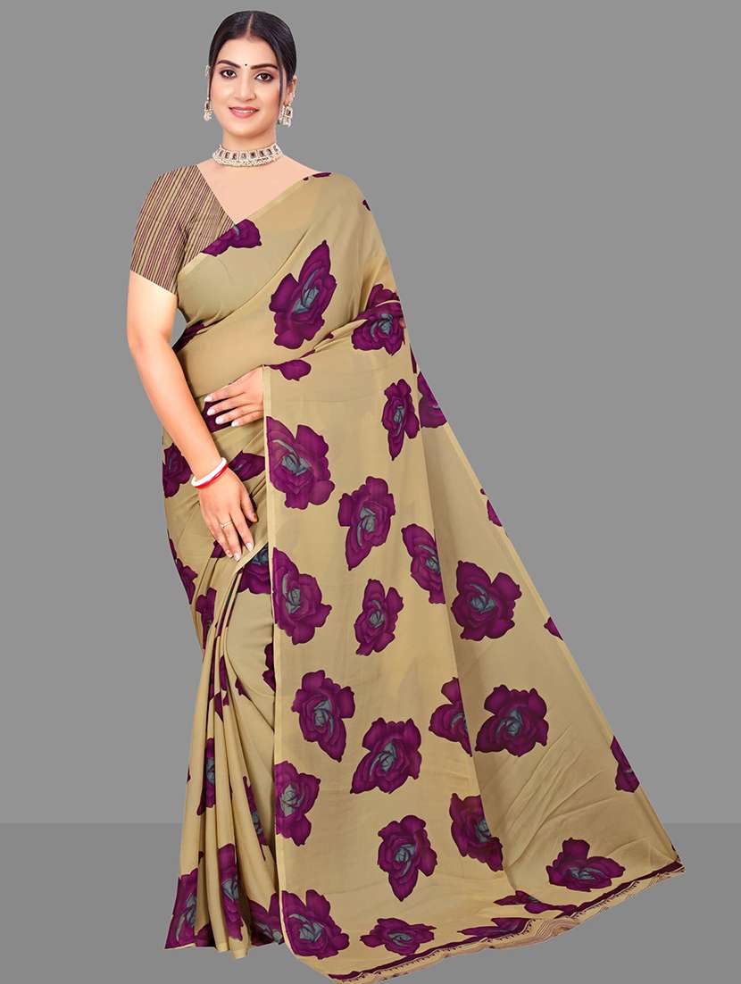 women floral printed saree