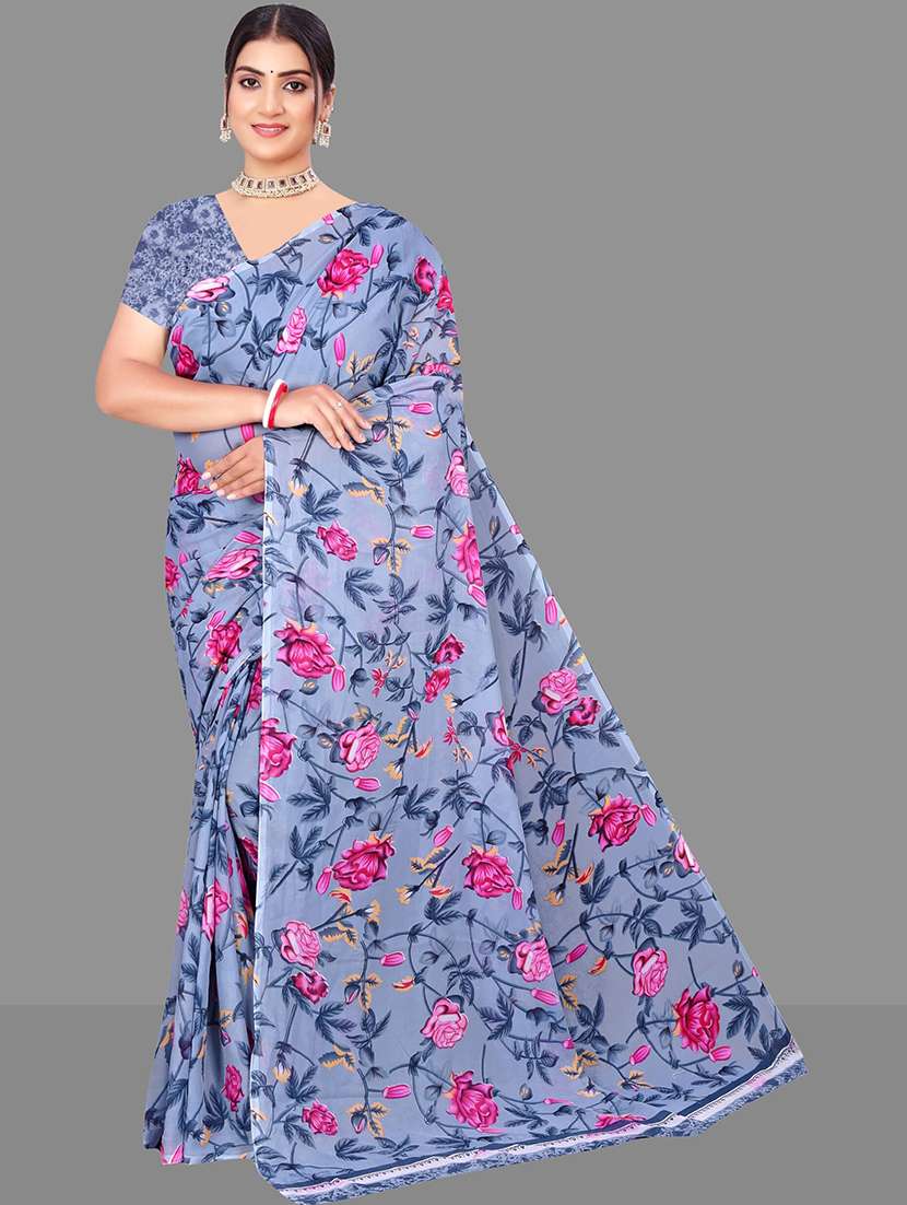 women floral printed saree
