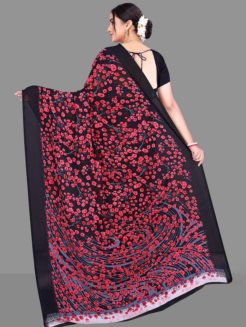 women floral printed saree - 21567554 - Standard Image - 3