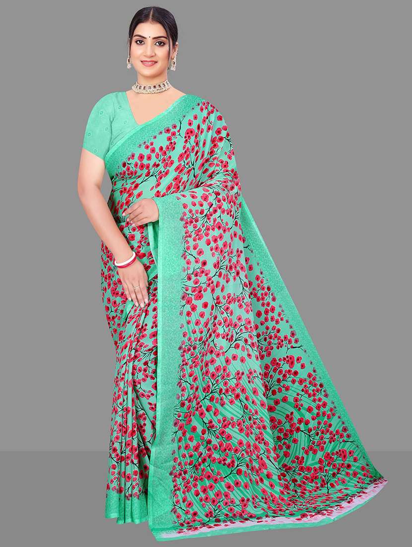 women floral printed saree 