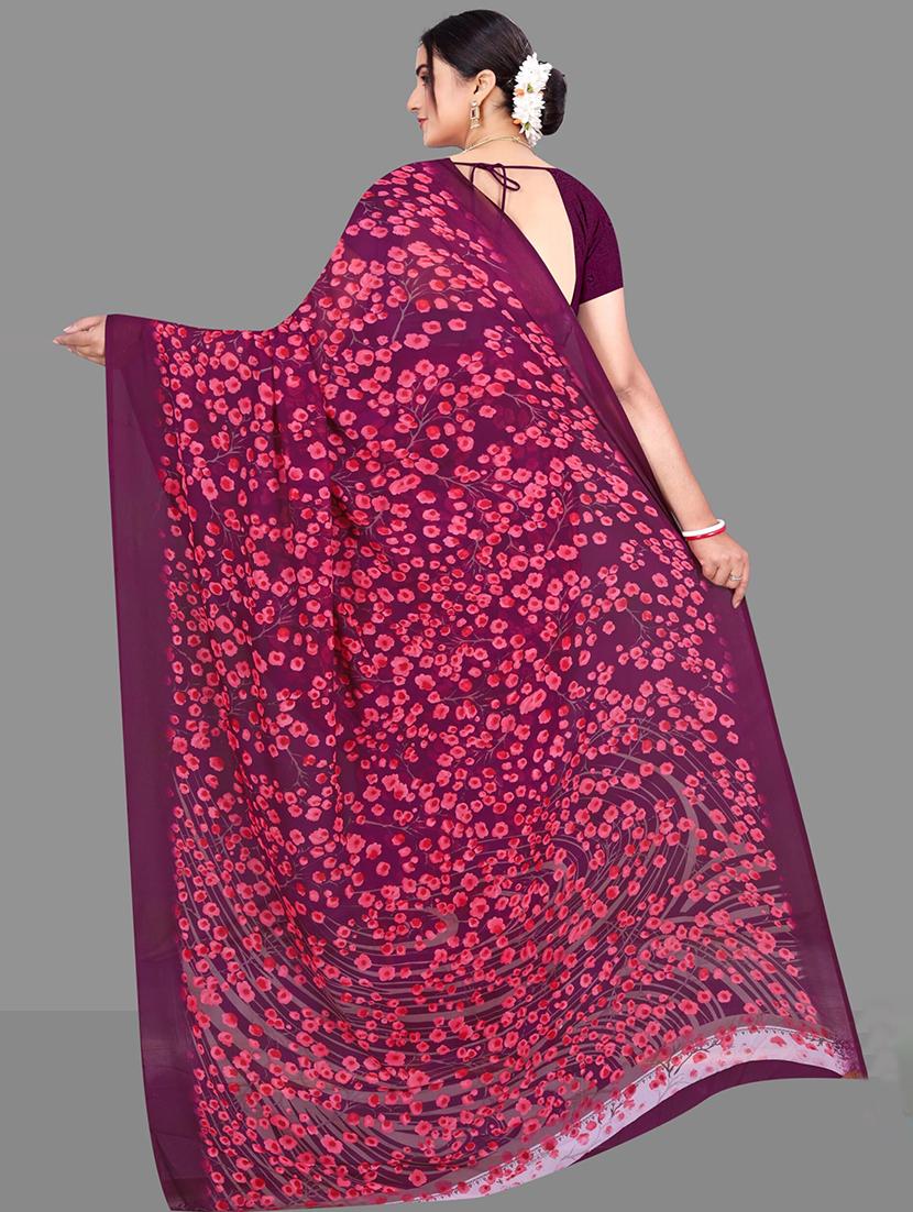 women floral printed saree - 21567558 - Standard Image - 3