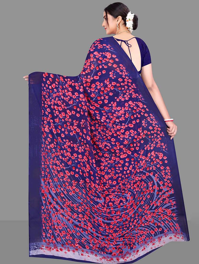 women floral printed saree  - 21567559 -  Standard Image - 3