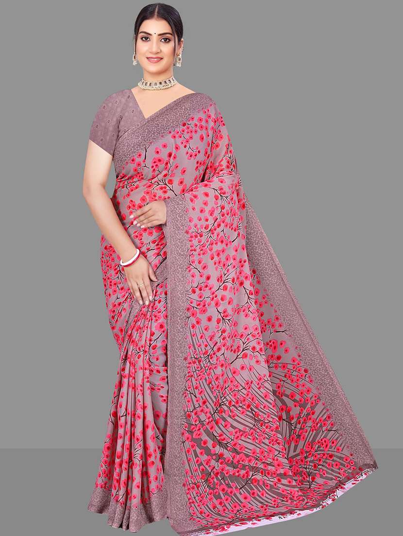 women floral printed saree 