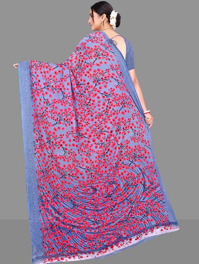 women floral printed saree - 21567561 - Standard Image - 3