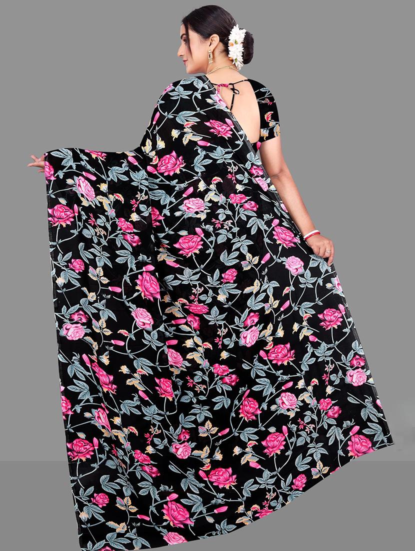 women floral printed saree - 21567562 - Standard Image - 3
