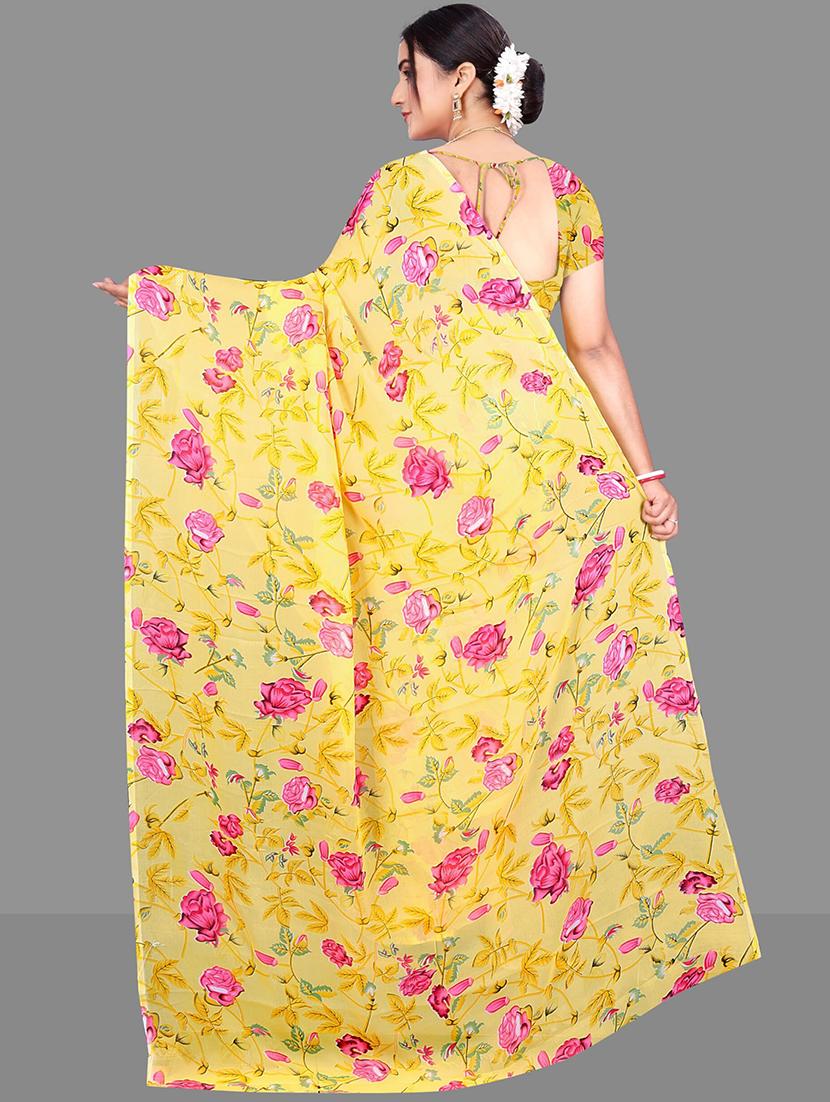 women floral printed saree - 21567563 - Standard Image - 3