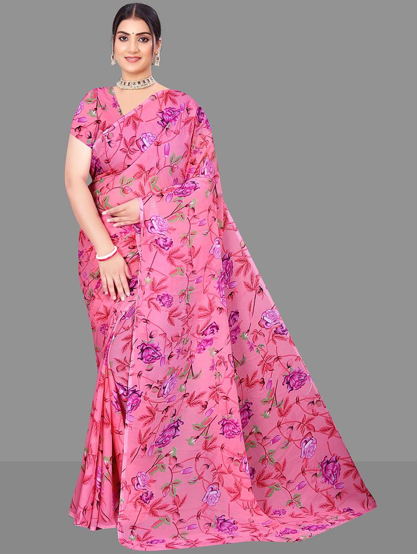 women floral printed saree 