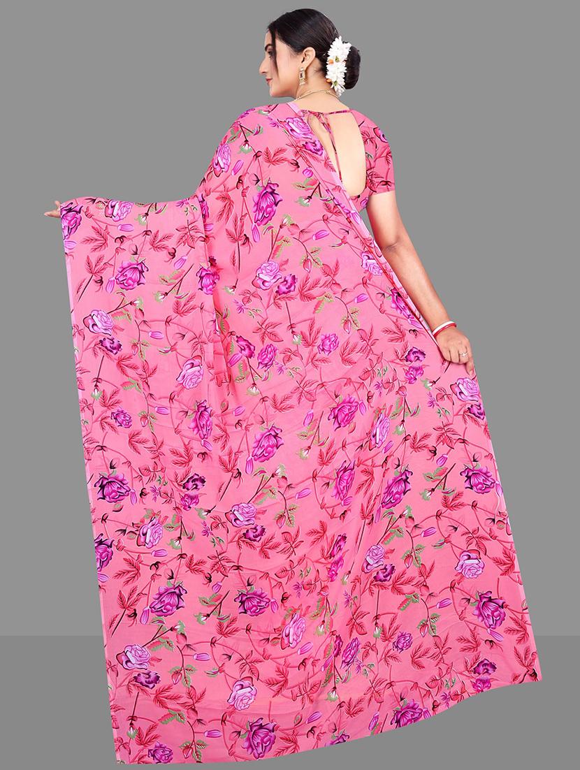 women floral printed saree - 21567564 - Standard Image - 3