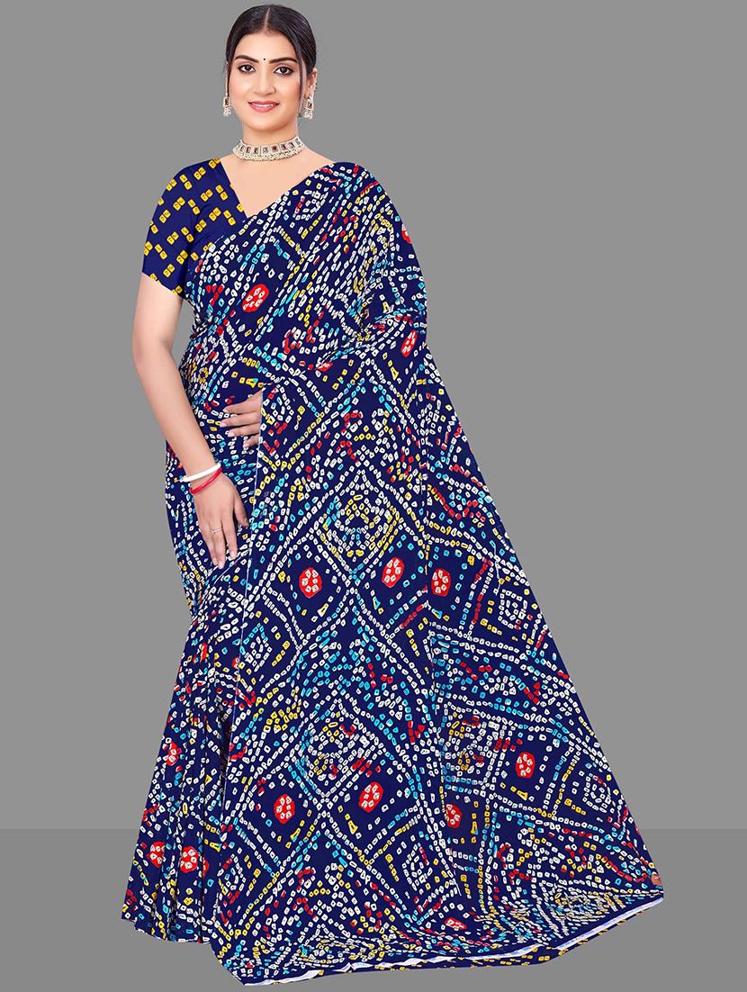 women bandhani printed saree 